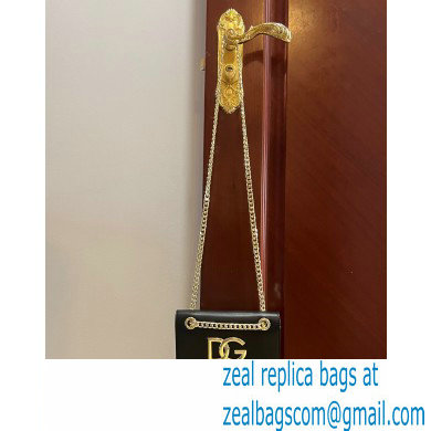 Dolce  &  Gabbana Calfskin 3.5 Chain phone bag Black